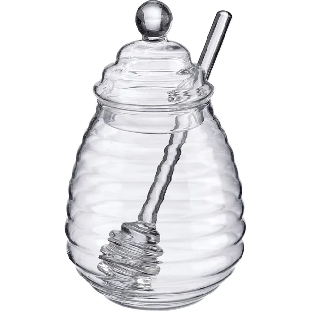 westmark-melli-65142260-pot-miel-en-verre-borosilicate-400-ml-avec-couvercle-et- image 1