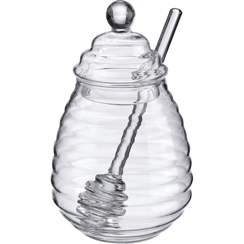 westmark-melli-65142260-pot-miel-en-verre-borosilicate-400-ml-avec-couvercle-et- image 1