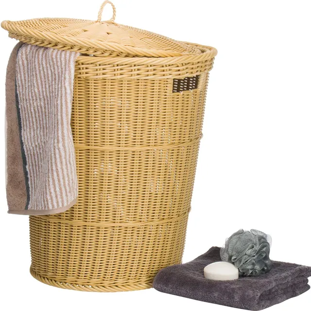 westmark-saleen-2038814-panier-linge-avec-couvercle-46-x-55-cm-vannerie-beige-cl image 1