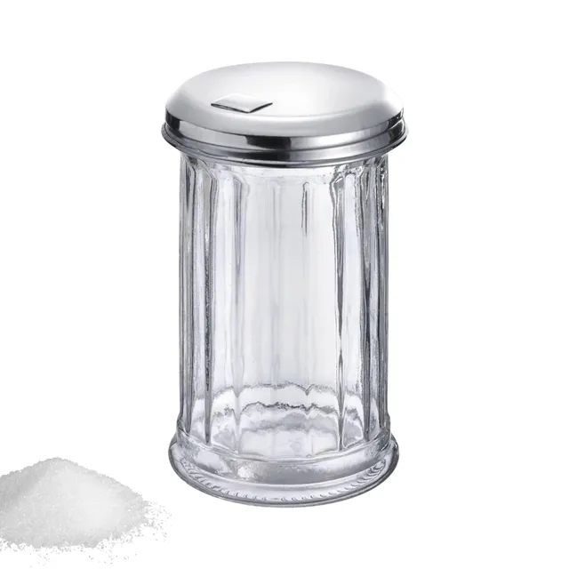 westmark-new-york-65202260-sucrier-doseur-300-ml-verre-stri-et-acier-inoxydable- image 1