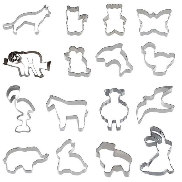 westmark-360022e6-set-de-16-emporte-pi-ces-animaux-en-acier-inoxydable-5-10-cm image 1