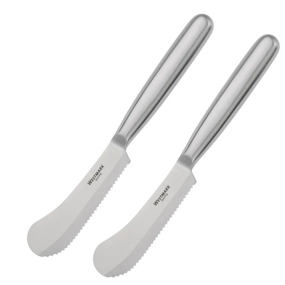 westmark-lot-de-2-couteaux-d-jeuner-beurre-lame-dentel-e-inox-10-cm-poign-e-ergo image 1