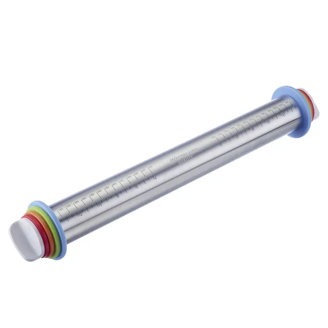 westmark-30452260-rouleau-p-tisserie-en-acier-inoxydable-avec-4-anneaux-d-cartem image 1