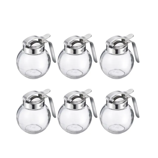 westmark-roma-654022e2-lot-de-6-distributeurs-miel-en-verre-et-acier-inoxydable- image 1