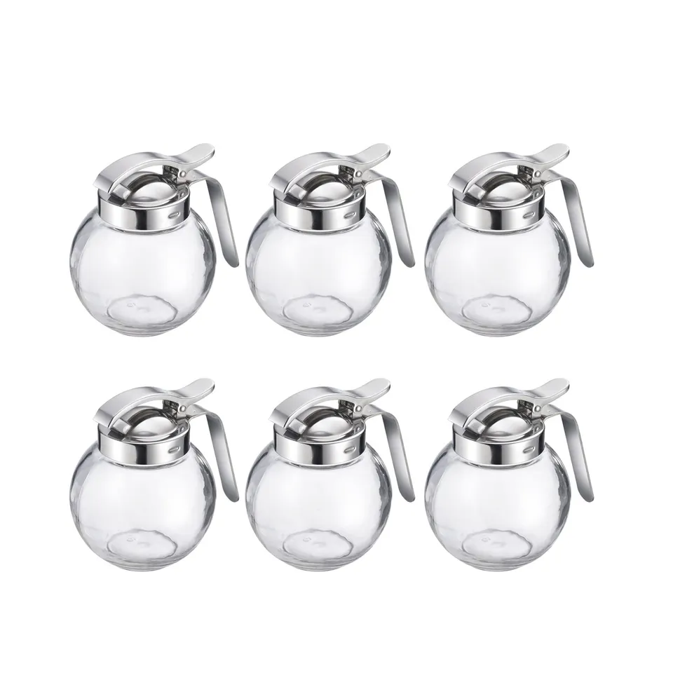 westmark-roma-654022e2-lot-de-6-distributeurs-miel-en-verre-et-acier-inoxydable- image 1