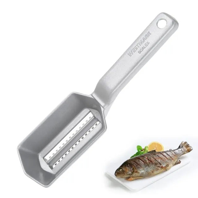 westmark-scalex-cailleur-poisson-avec-plateau-collecteur-lame-inox-aluminium-21- image 1
