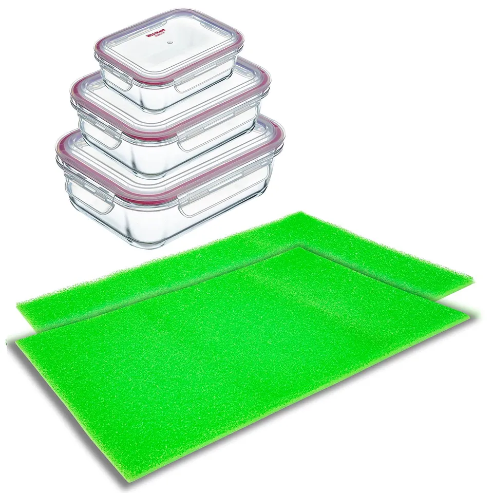 westmark-234422e7-set-de-conservation-en-verre-4-bo-tes-avec-tapis-de-r-frig-rat image 1