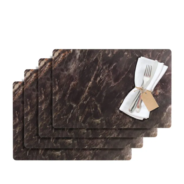 westmark-saleen-marmor-01029019150-set-de-4-sets-de-table-effet-marbre-pet-noir- image 1