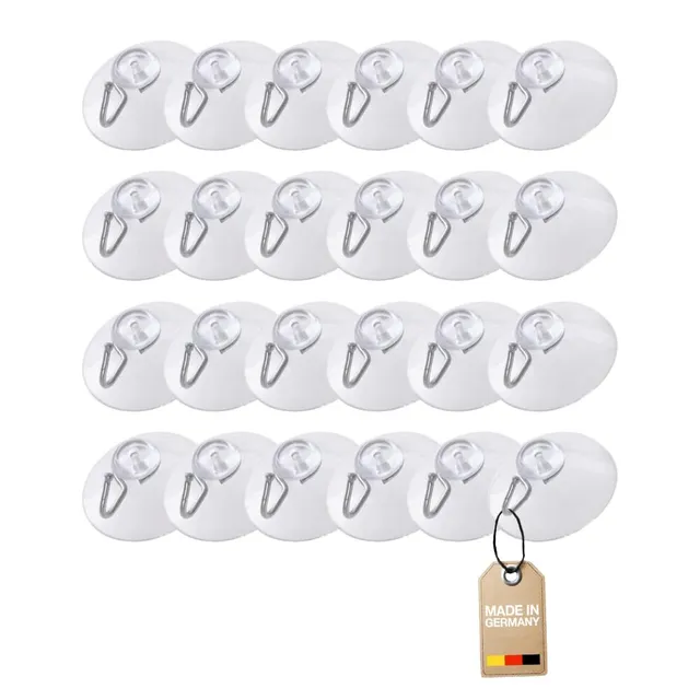 westmark-531822e3-lot-de-24-crochets-ventouse-2-cm-plastique-acier-transparent-a image 1