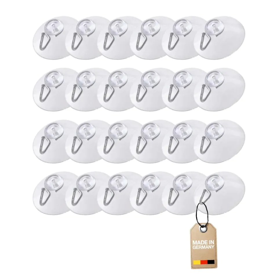 westmark-531822e3-lot-de-24-crochets-ventouse-2-cm-plastique-acier-transparent-a image 1