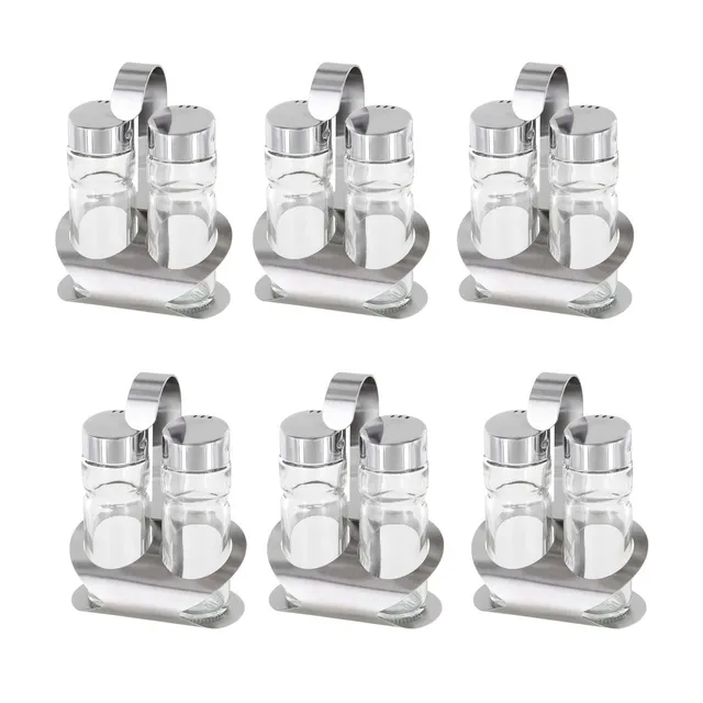 westmark-wien-650222e2-lot-de-6-sali-res-et-poivri-res-en-verre-avec-socle-en-ac image 1