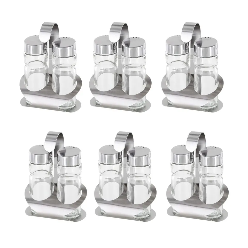 westmark-wien-650222e2-lot-de-6-sali-res-et-poivri-res-en-verre-avec-socle-en-ac image 1