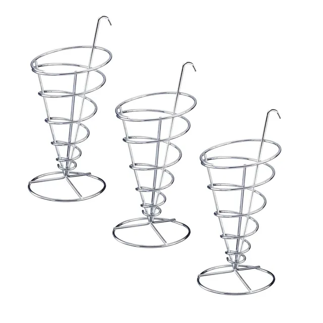 westmark-tapas-friends-691422e2-lot-de-3-supports-frites-coniques-en-acier-inoxy image 1