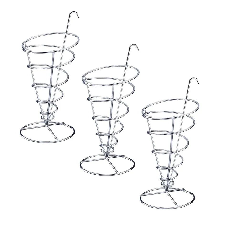 westmark-tapas-friends-691422e2-lot-de-3-supports-frites-coniques-en-acier-inoxy image 1