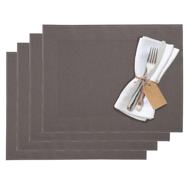 westmark-saleen-set-de-4-sets-de-table-42-x-32-cm-vinyle-polyester-taupe-marron- image 1