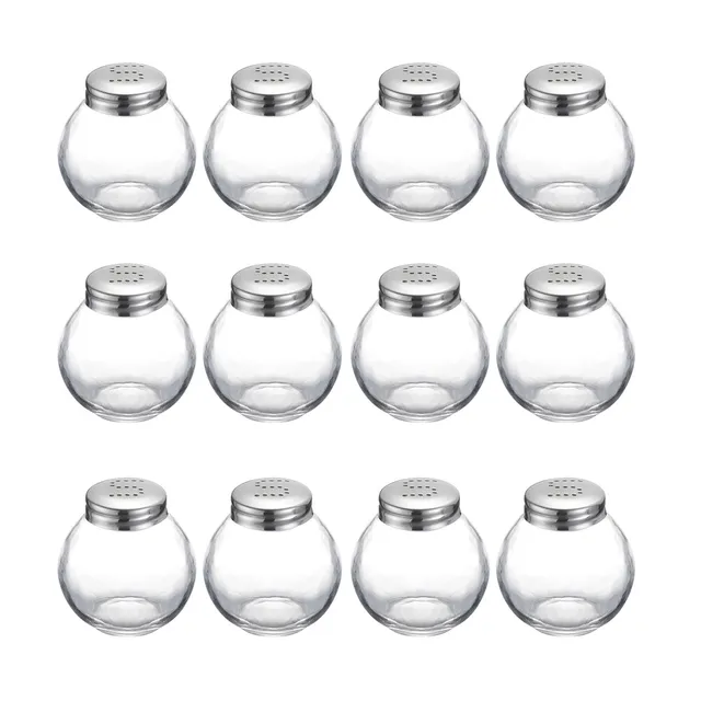 westmark-roma-654722e2-set-de-12-sali-res-en-verre-et-acier-inoxydable-50-ml-cha image 1