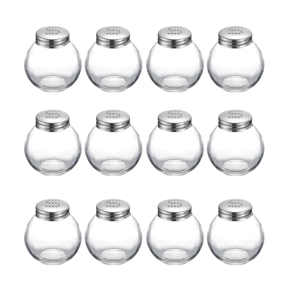 westmark-roma-654722e2-set-de-12-sali-res-en-verre-et-acier-inoxydable-50-ml-cha image 1