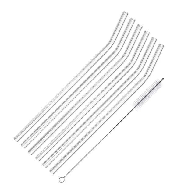 westmark-glas-knick-lot-de-6-pailles-courb-es-en-verre-borosilicat-r-utilisables image 1