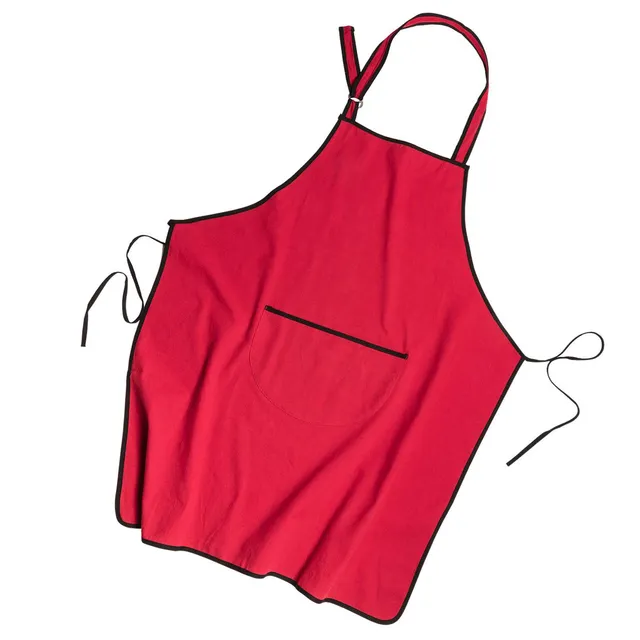 westmark-tablier-de-cuisine-et-barbecue-en-coton-rouge-noir-col-r-glable-avec-po image 1