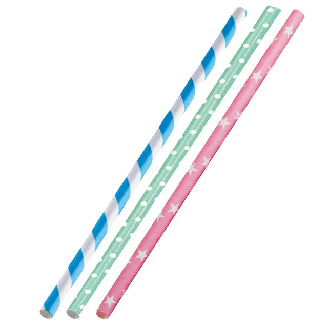 westmark-lot-de-150-pailles-en-papier-biod-gradables-droites-19-7-cm-0-6-cm-rose image 1