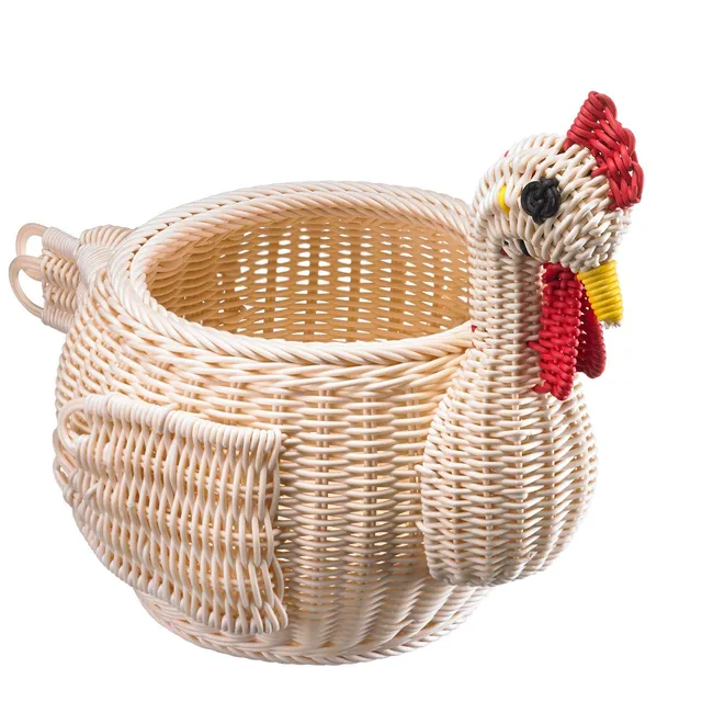westmark-saleen-berta-panier-de-d-coration-poule-en-polypropyl-ne-ivoire-36-x-23 image 1