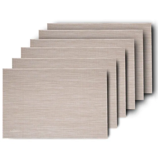 westmark-lot-de-6-sets-de-table-uni-42-x-32-cm-beige-blanc-chin image 1