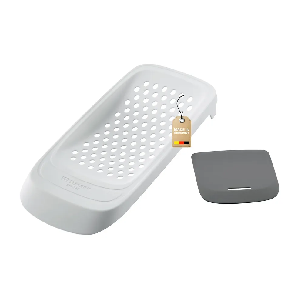 westmark-spatzl-eminceur-de-sp-tzles-avec-racloir-souple-plastique-abs-gris-blan image 1