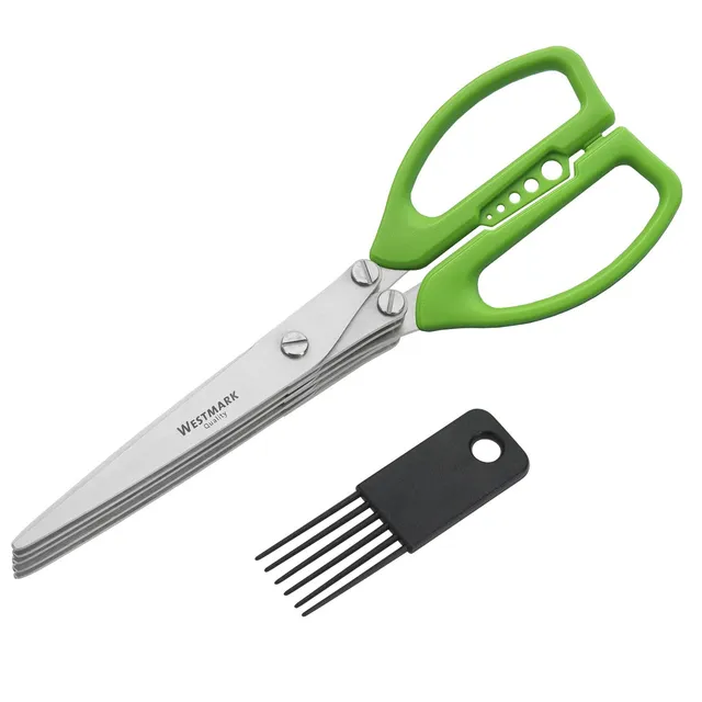 westmark-11752280-ciseaux-herbes-5-paires-de-lames-en-acier-inoxydable-20-cm-ave image 1