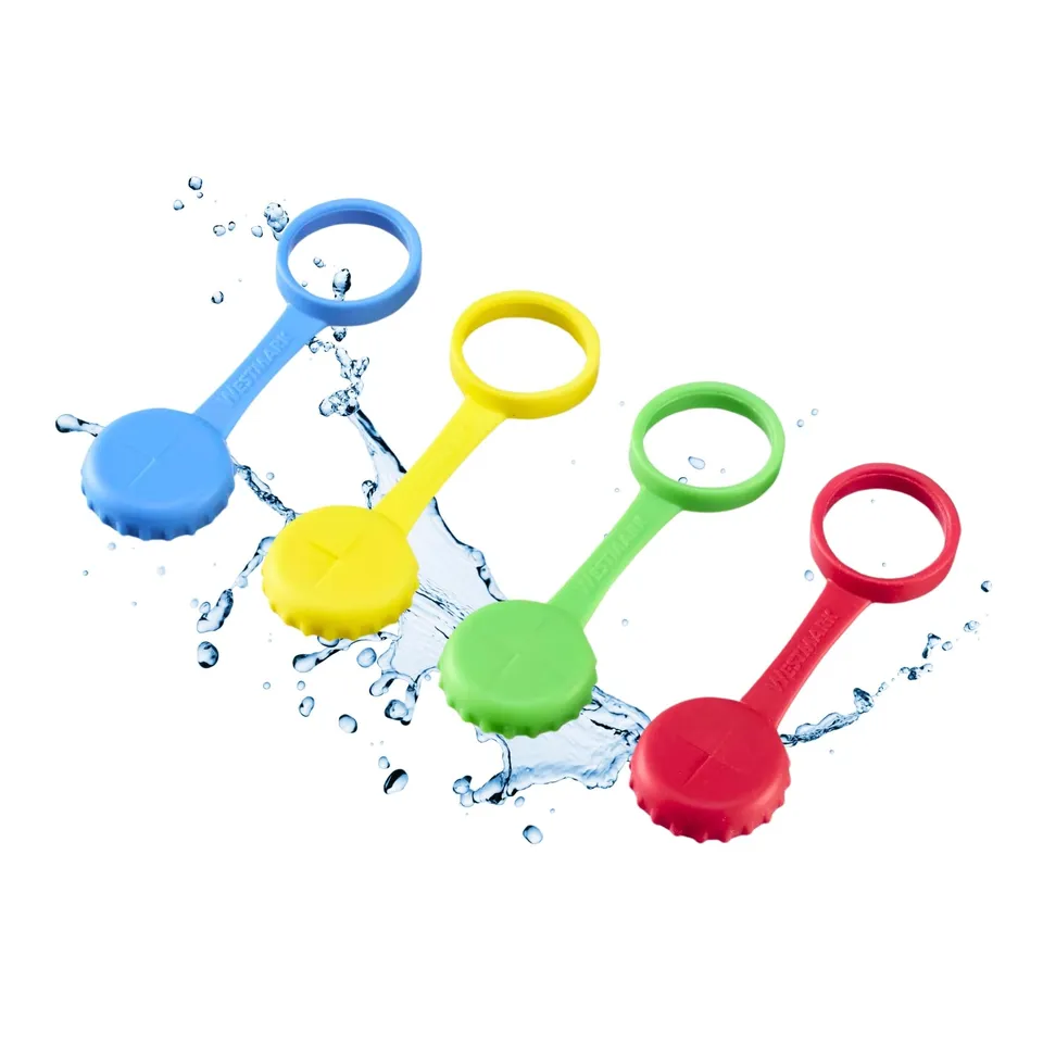 westmark-44412260-lot-de-4-bouchons-de-bouteille-en-silicone-avec-fente-pour-pai image 1