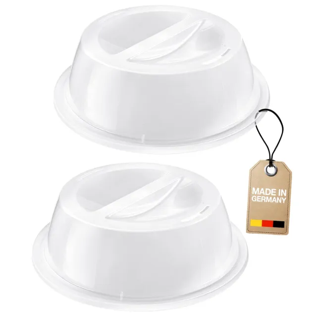 westmark-224622e3-lot-de-2-cache-assiettes-en-plastique-27-5-cm-compatible-micro image 1