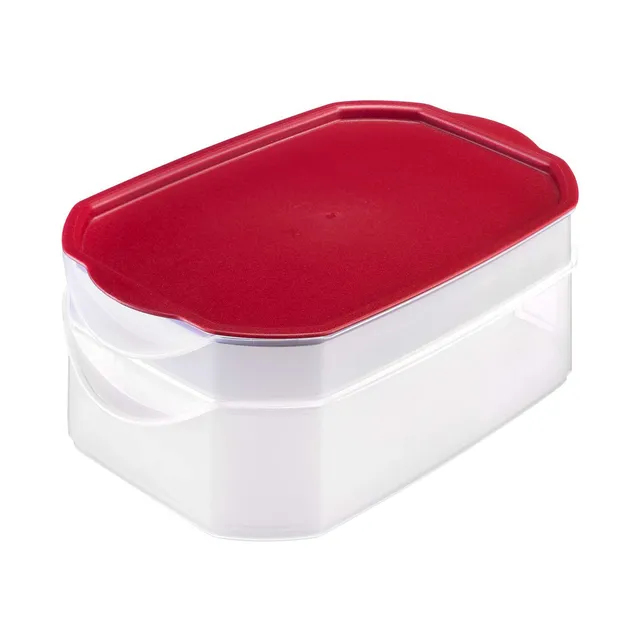 westmark-23482270-set-de-plat-charcuterie-fresh-23-cm-transparent-rouge-avec-2-b image 1