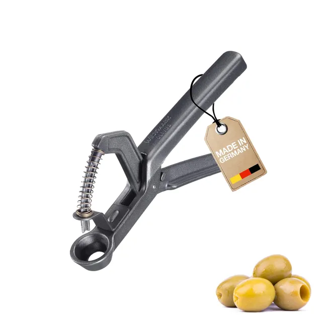 westmark-olivus-black-edition-d-noyauteur-olives-une-main-ressort-aluminium-anth image 1