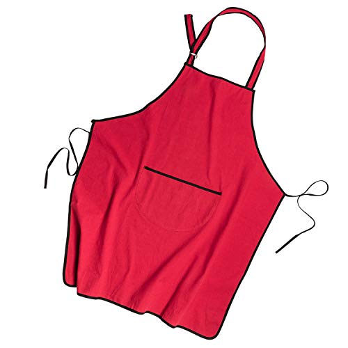 westmark-tablier-de-cuisine-et-barbecue-en-coton-rouge-noir-col-r-glable-avec-po image 8
