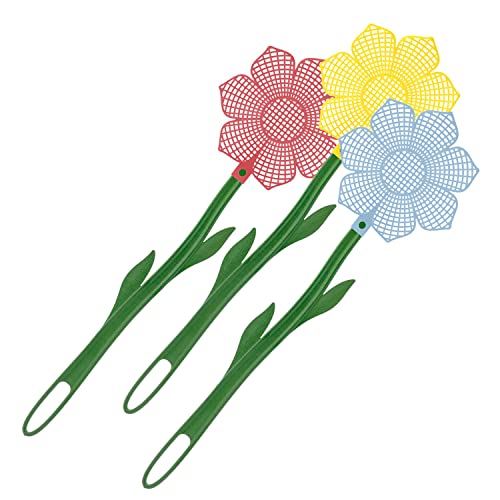 westmark-509522e3-lot-de-3-tapettes-mouches-design-fleur-en-plastique-poign-e-er image 4