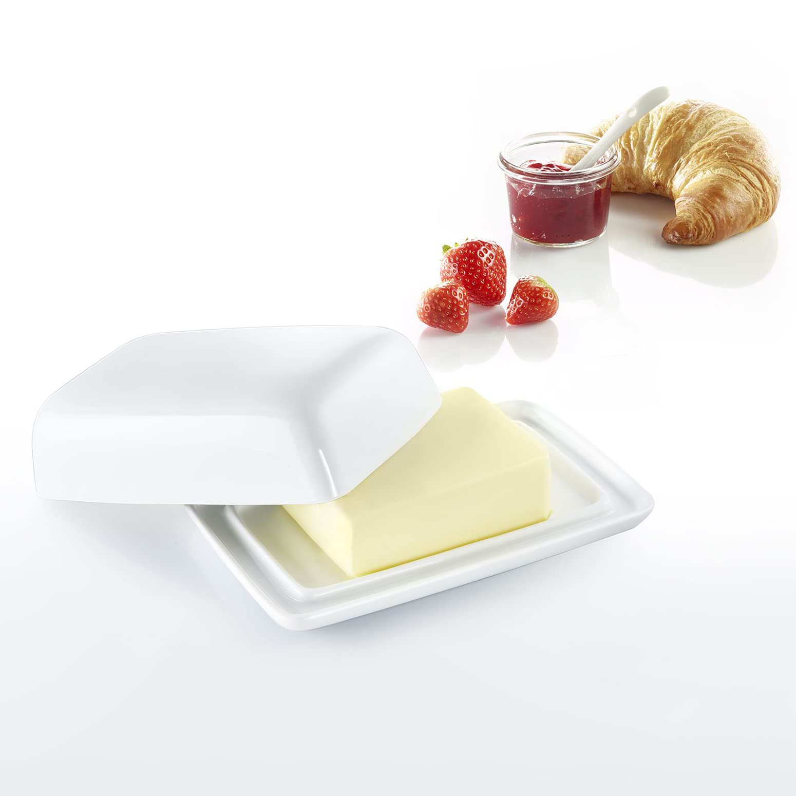 westmark-20892260-beurrier-d-coratif-en-c-ramique-blanc-18-7-cm-bord-haut-antid- image 8