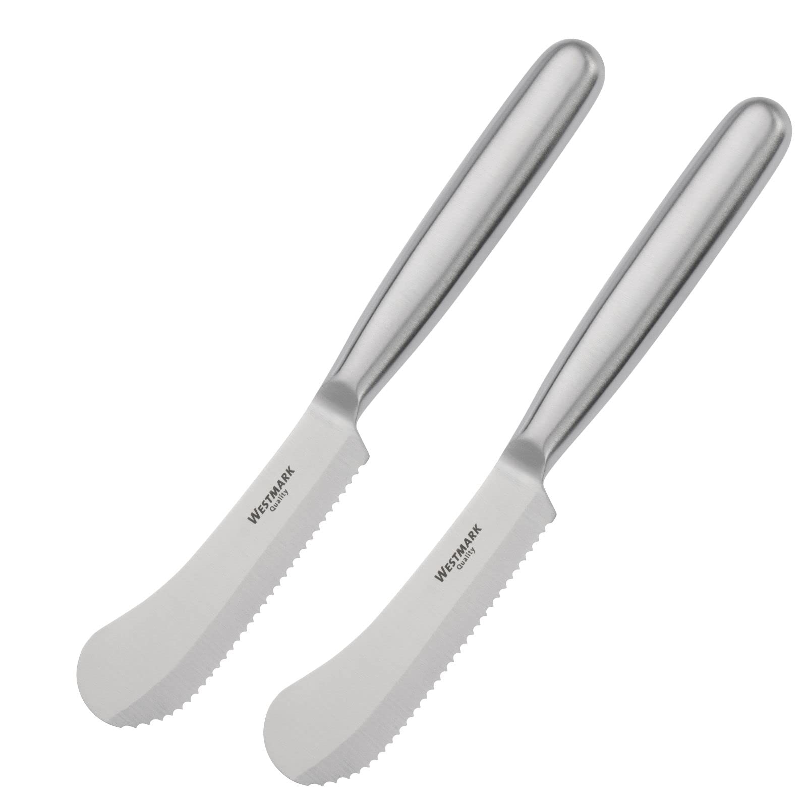 westmark-lot-de-2-couteaux-d-jeuner-beurre-lame-dentel-e-inox-10-cm-poign-e-ergo image 1