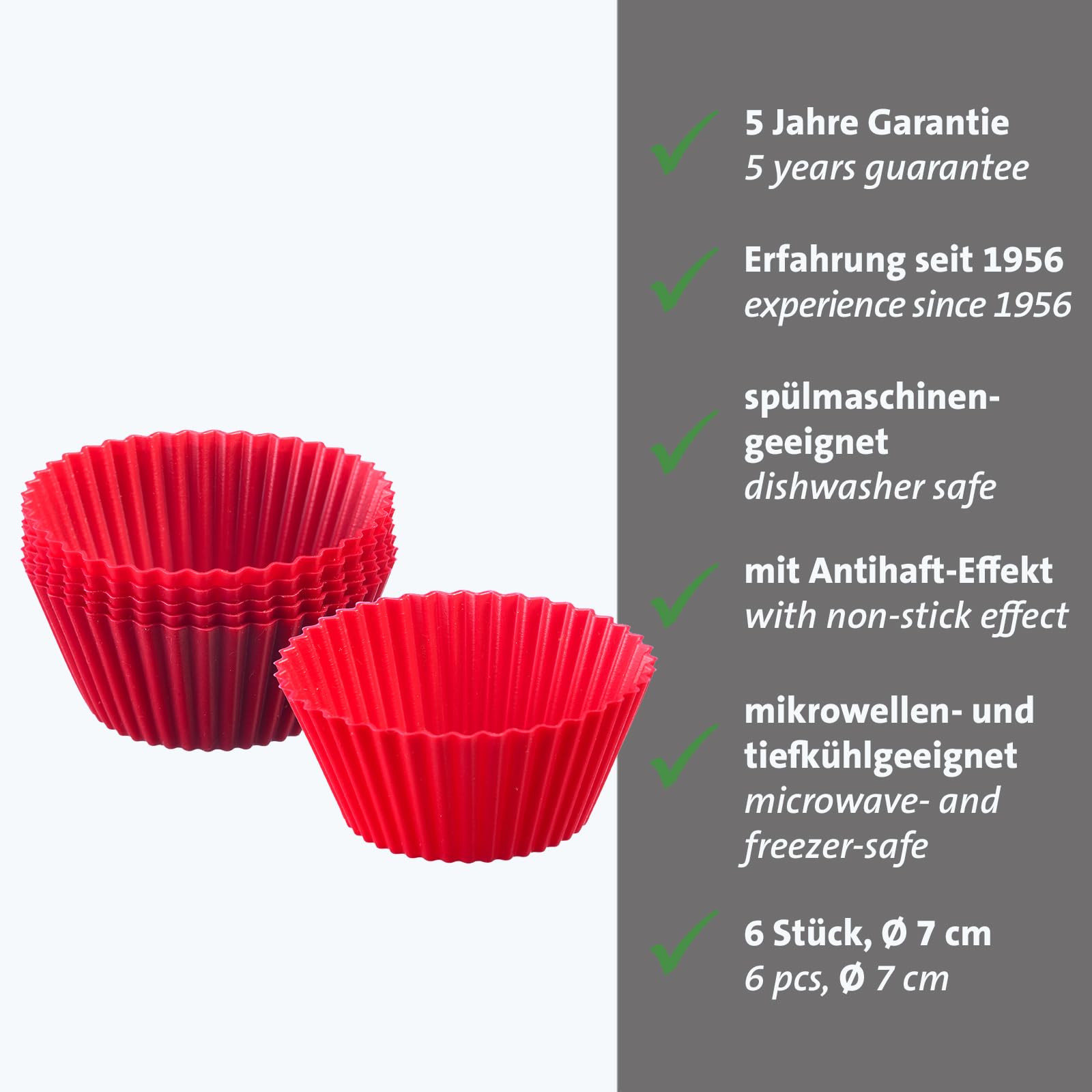 westmark-30142260-moules-muffin-en-silicone-rouges-7-x-7-x-3-cm-set-de-6 image 2
