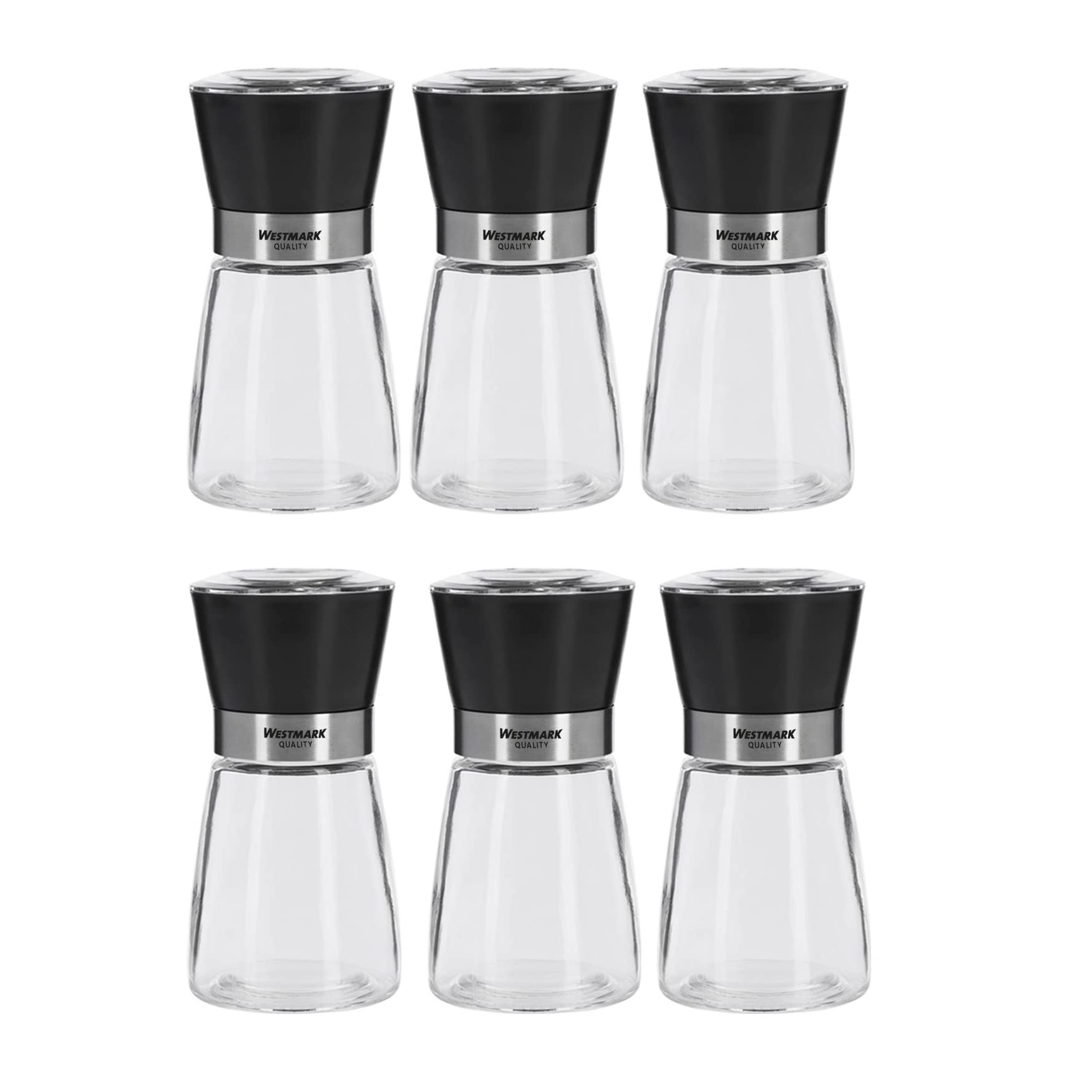 westmark-635422e2-lot-de-6-moulins-pices-en-verre-ps-bocaux-sauce-r-utilisables- image 1