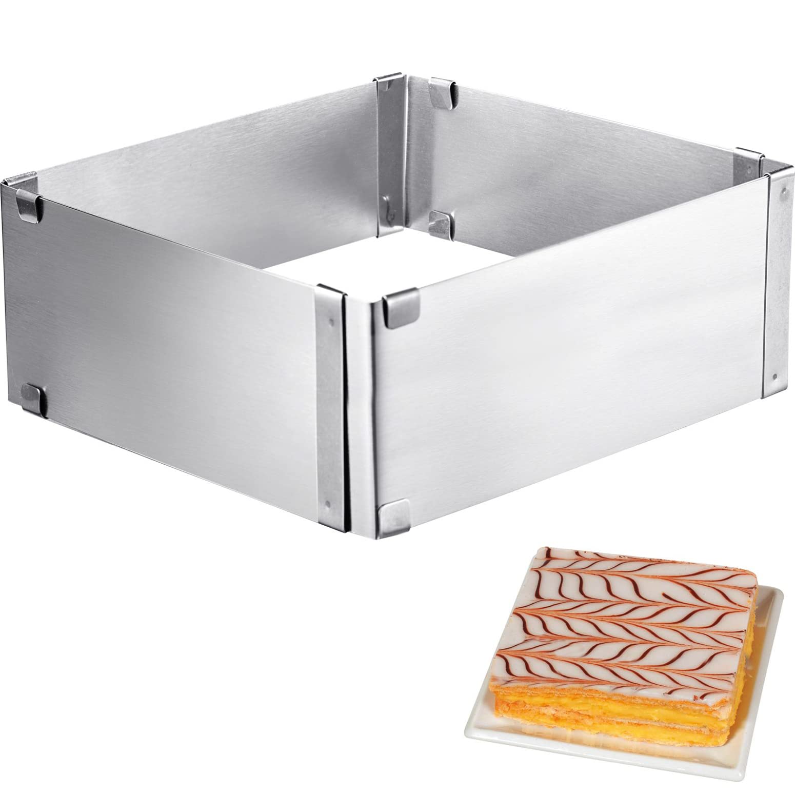 westmark-cadre-de-cuisson-r-glable-15-5-28-cm-hauteur-extra-8-cm-acier-inoxydabl image 2