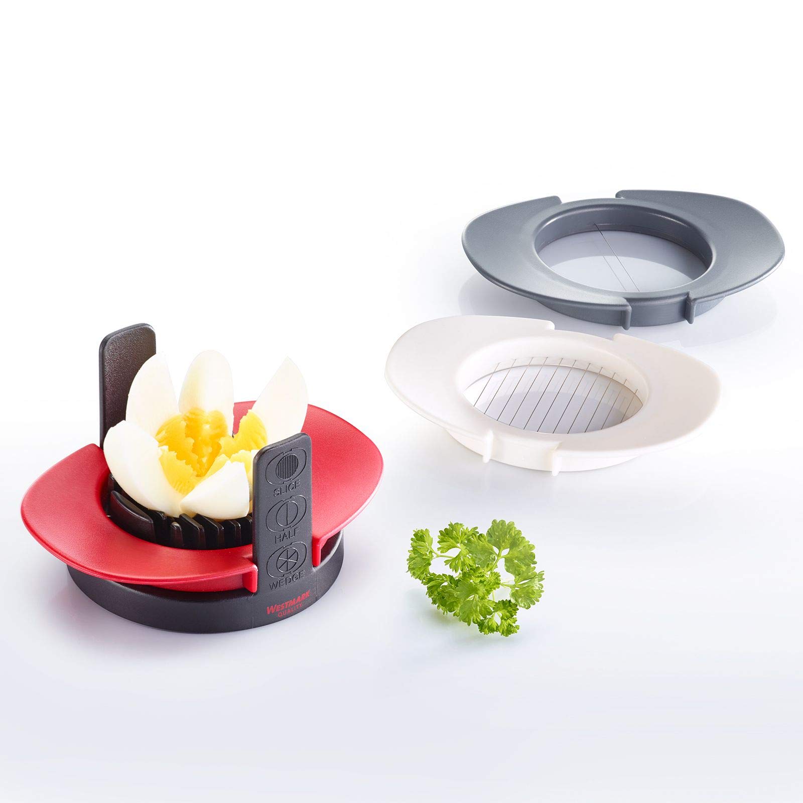 westmark-10452260-coupe-uf-et-mozzarella-3-en-1-eggs-hopp-empilable-avec-plateau image 2