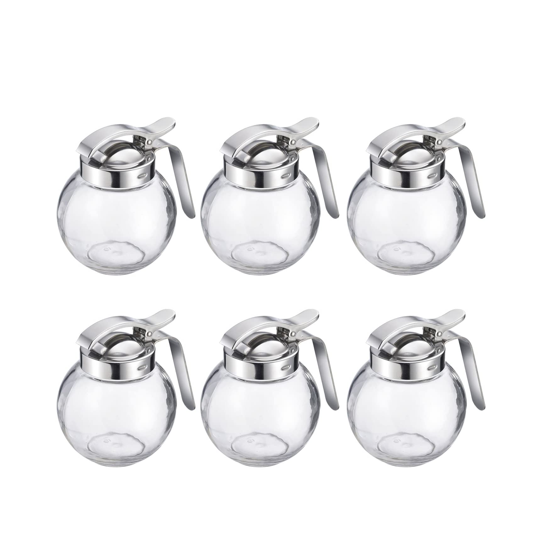 westmark-roma-654022e2-lot-de-6-distributeurs-miel-en-verre-et-acier-inoxydable- image 1