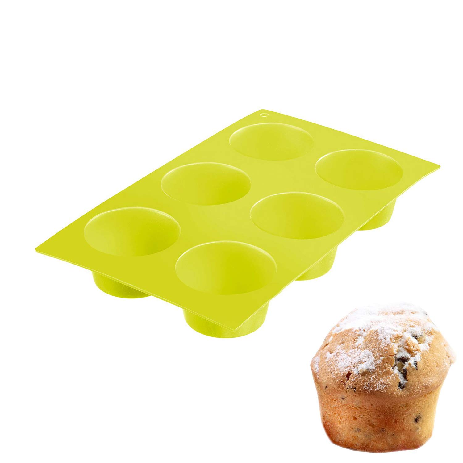 westmark-3015227g-moule-muffins-pour-6-muffins-en-silicone-vert-antiadh-sif-29-3 image 2