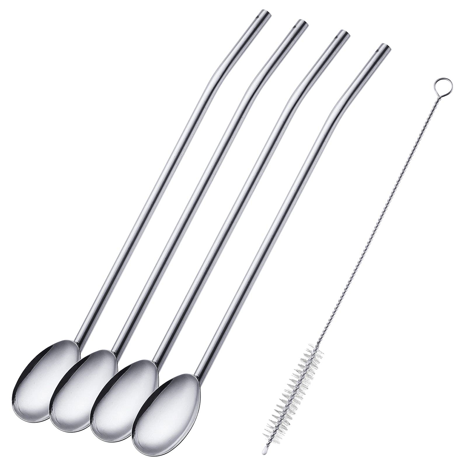 westmark-62712260-set-de-4-cuill-res-pailles-en-acier-inoxydable-18-8-avec-bross image 1