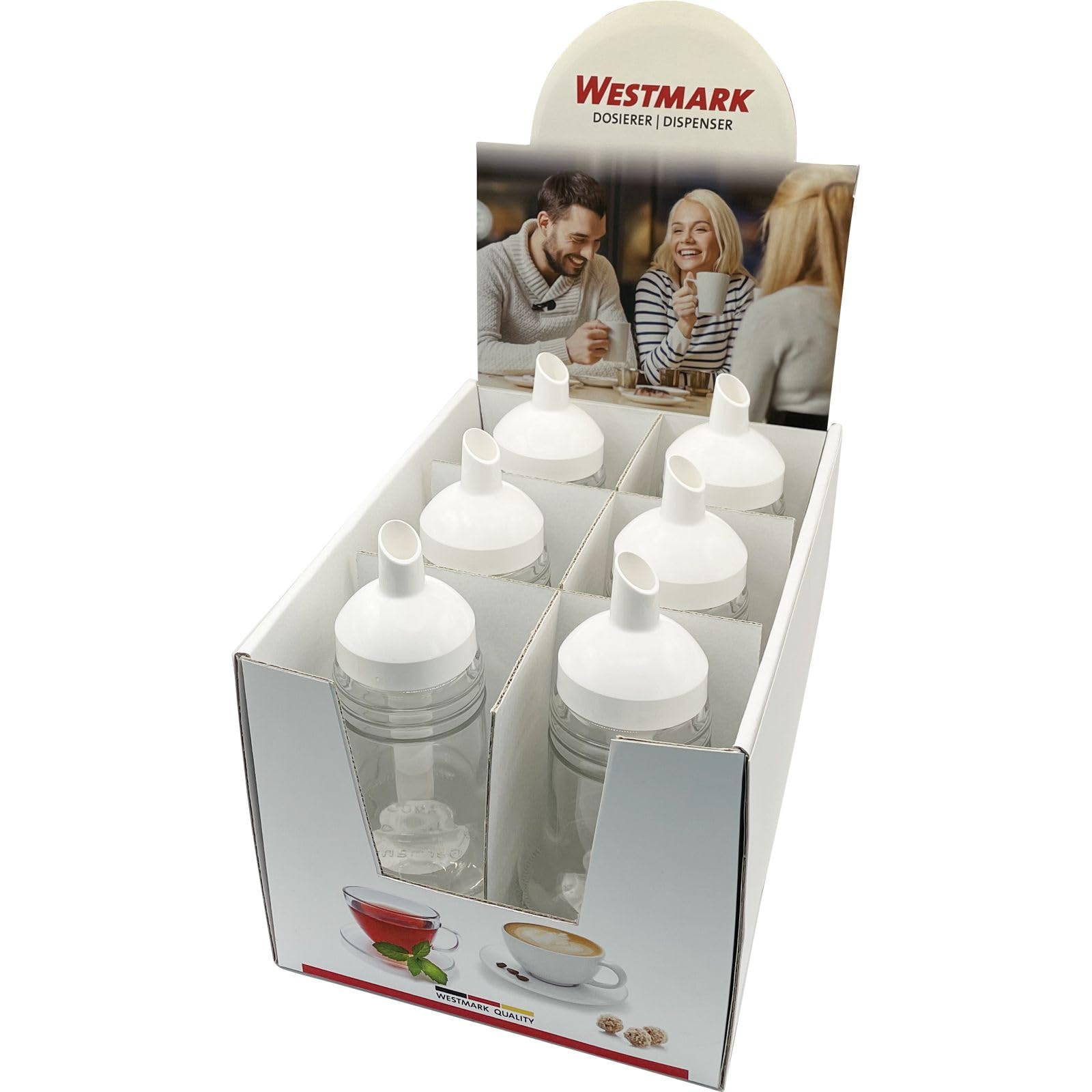 westmark-63462611-pr-sentoir-sucre-paris-150-ml-verre-plastique-transparent-blan image 1