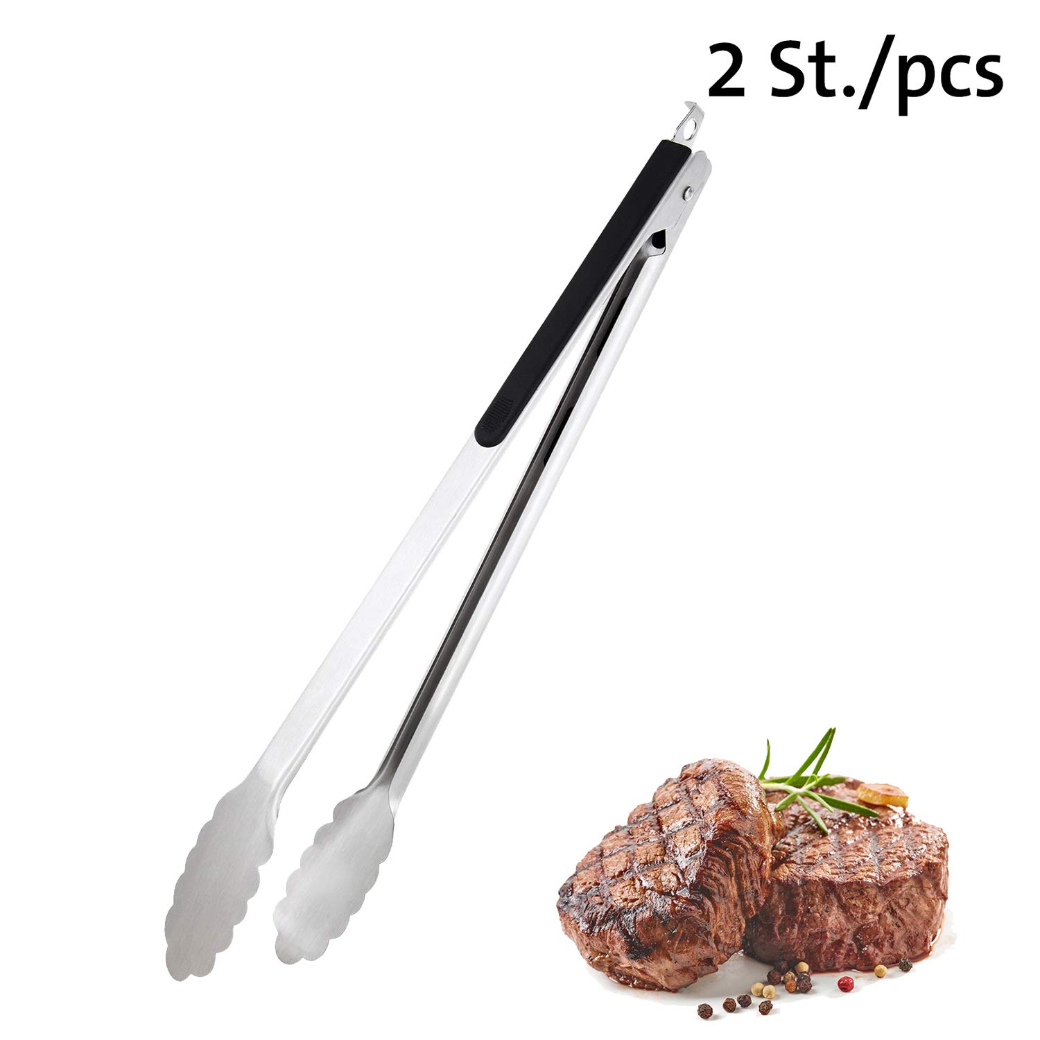 westmark-set-de-2-pinces-barbecue-classic-spezial-maxi-40-cm-poign-es-caoutchout image 2
