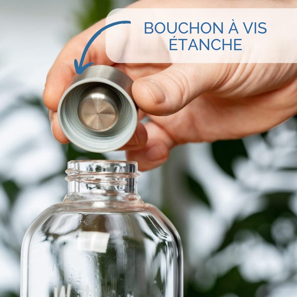 westmark-viva-lot-de-2-bouteilles-d-eau-en-verre-550-ml-avec-housse-de-protectio image 5