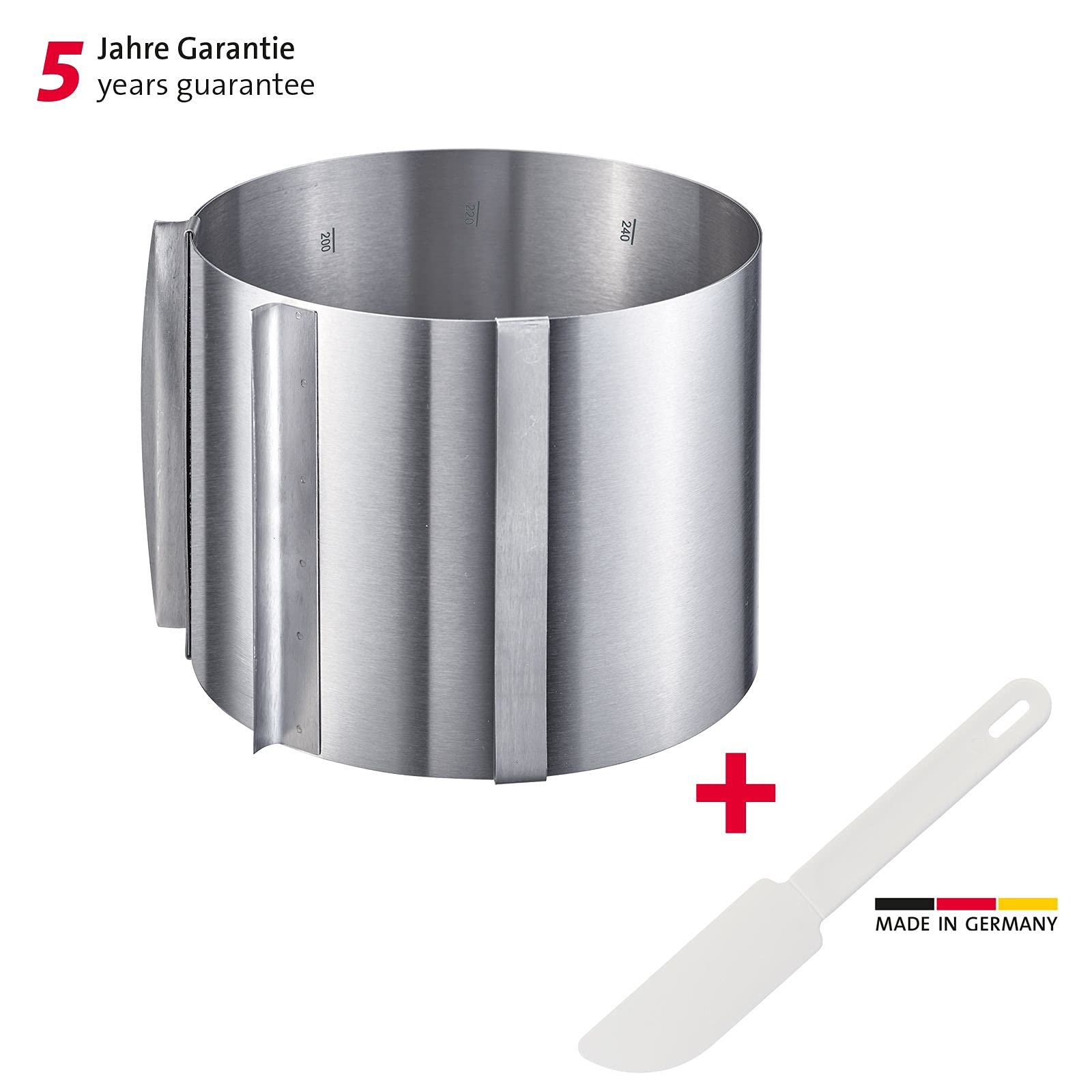 westmark-313022e6-cercle-tarte-r-glable-inox-16-30-cm-grattoir-argent-blanc image 2
