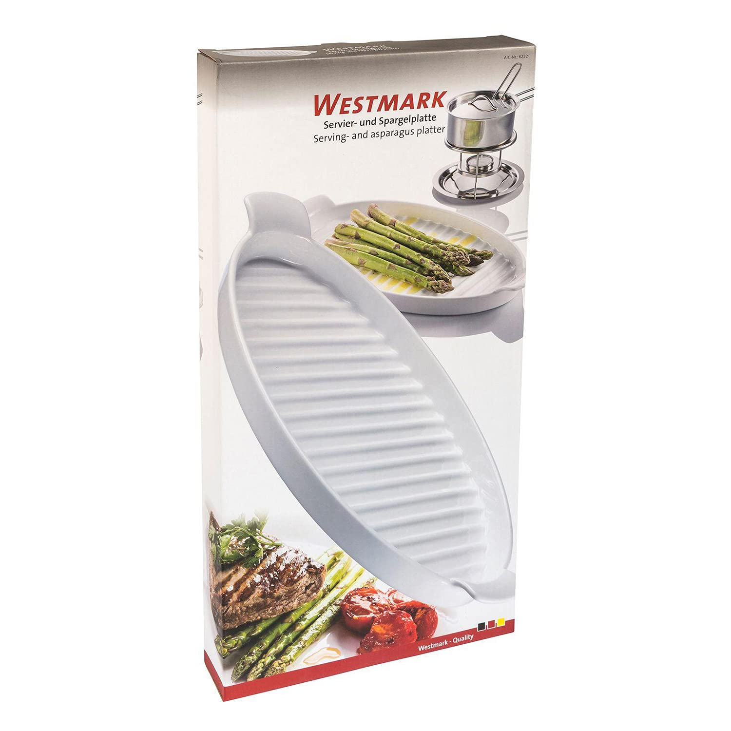 westmark-plat-servir-et-asperges-ovale-39-5-cm-avec-2-poign-es-fond-cannel-porce image 7