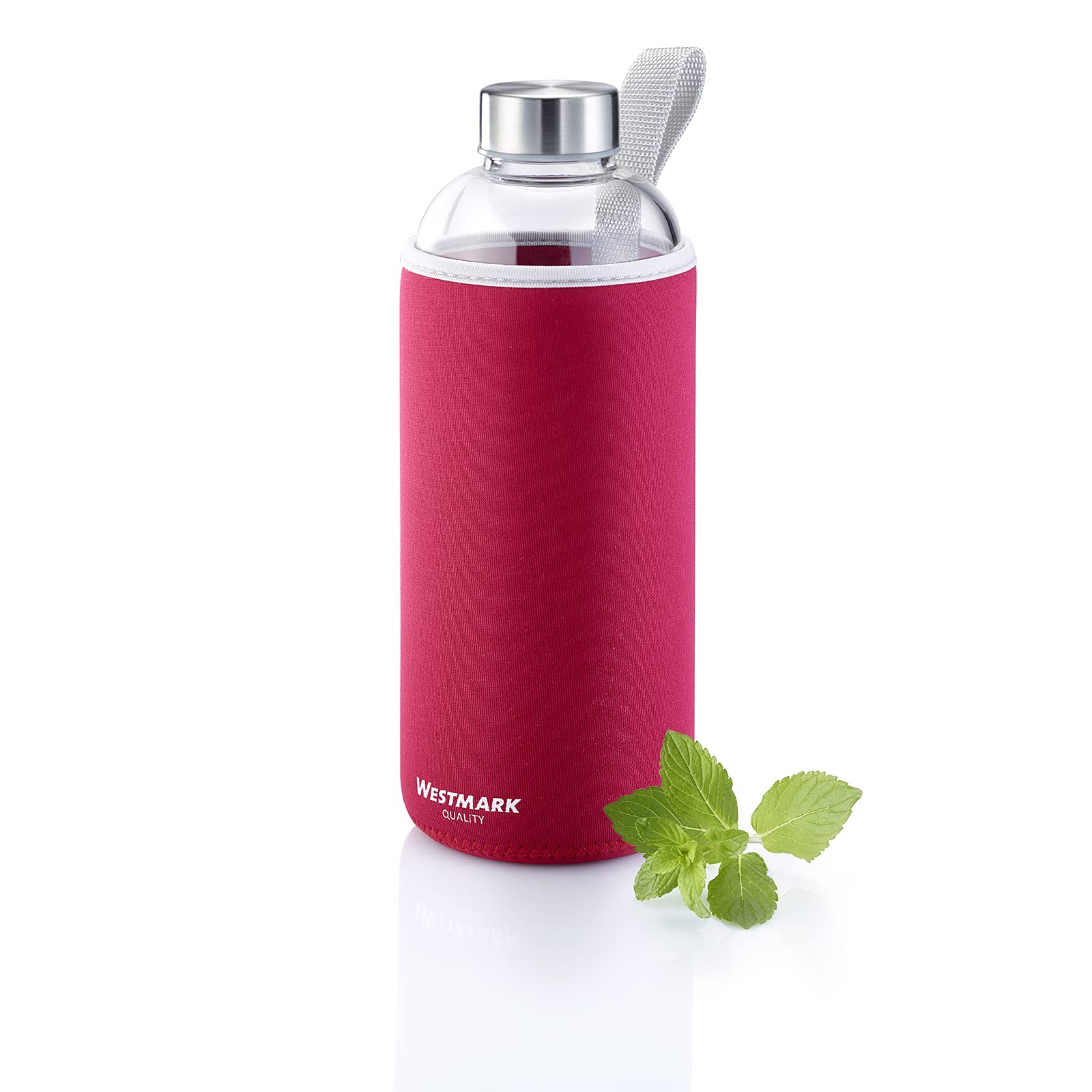 westmark-viva-527422e8-set-de-2-gourdes-en-verre-1000-ml-avec-housses-bouchon-ta image 8