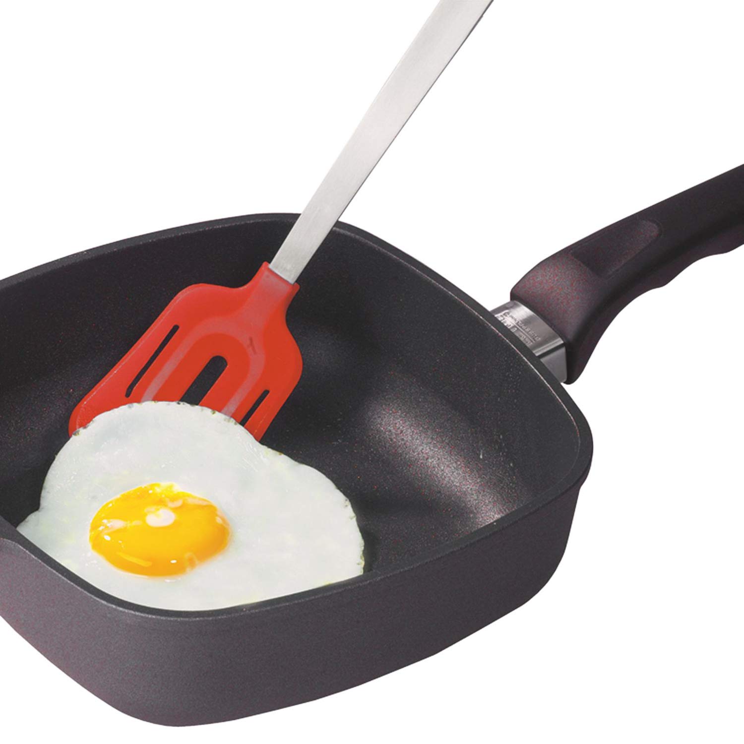 westmark-15402270-spatule-silicone-rouge-argent-manche-acier-inoxydable-35-5-cm- image 5